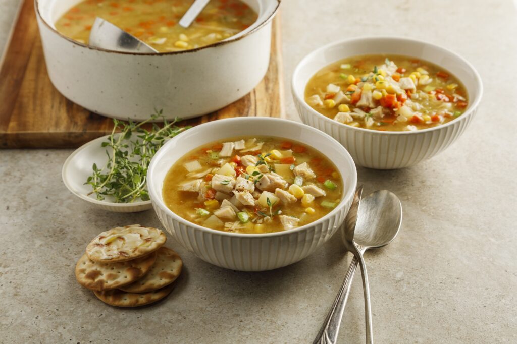 Soupe-repas au dindon et au maïs