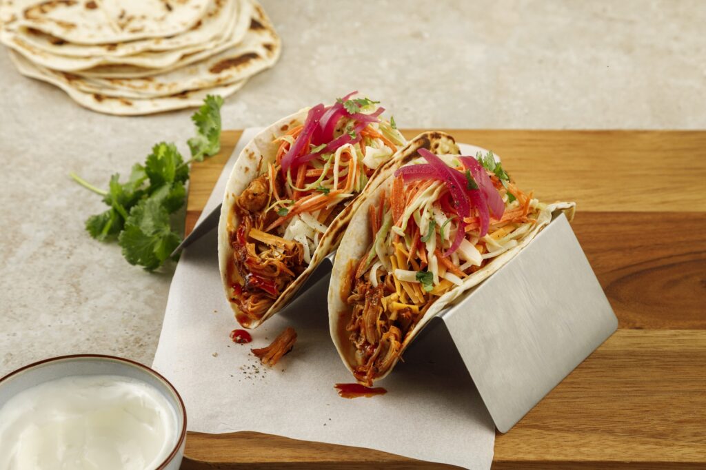 Tacos au dindon BBQ et salade de chou