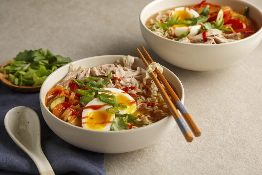 Ramens express au dindon et légumes